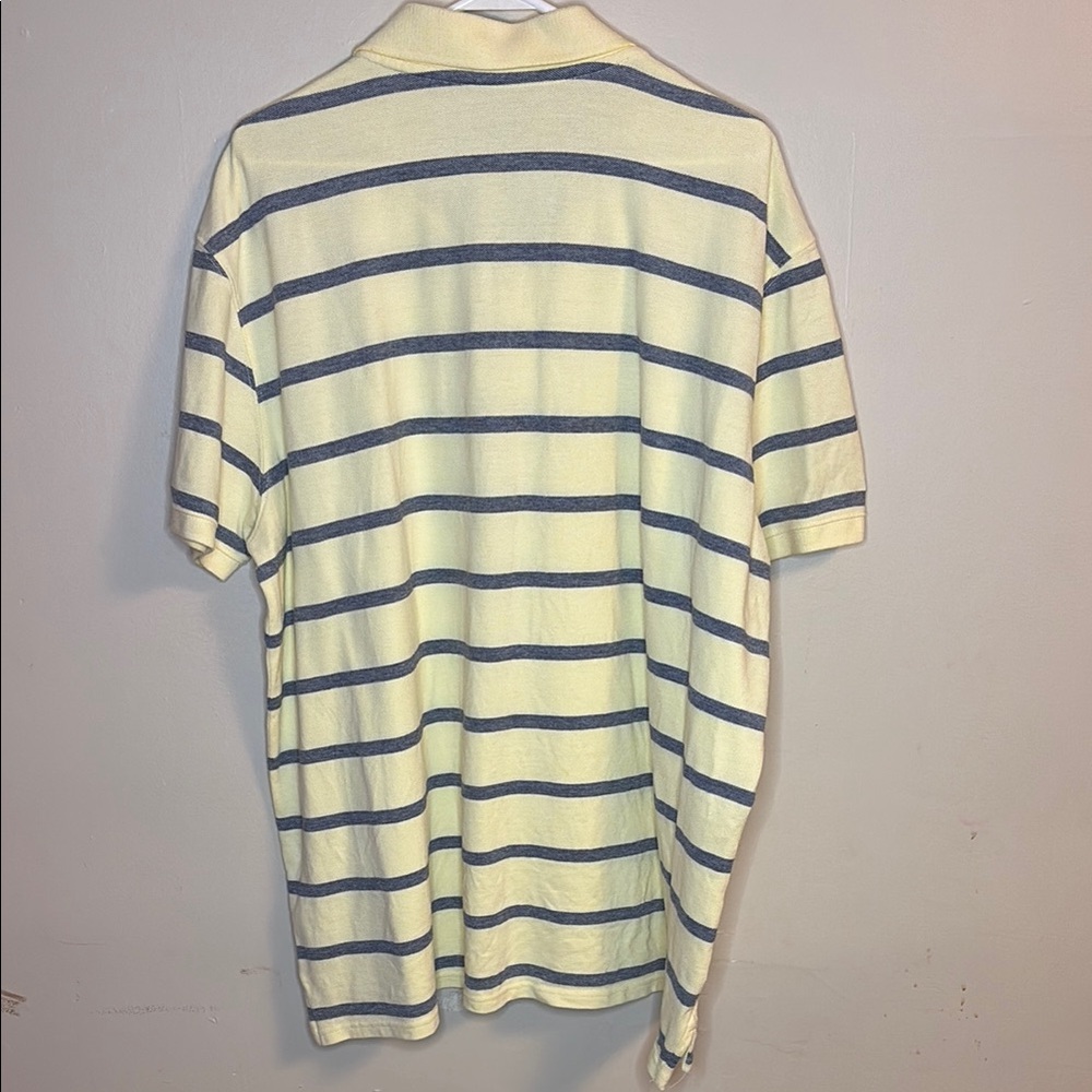 St. John's Bay Yellow and Blue Polo Shirt Casual Striped - Picture 3 of 4